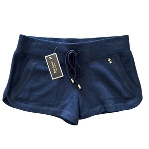 NEW Juicy Couture 100% Cashmere Navy Blue Lounge Shorts Women's Medium